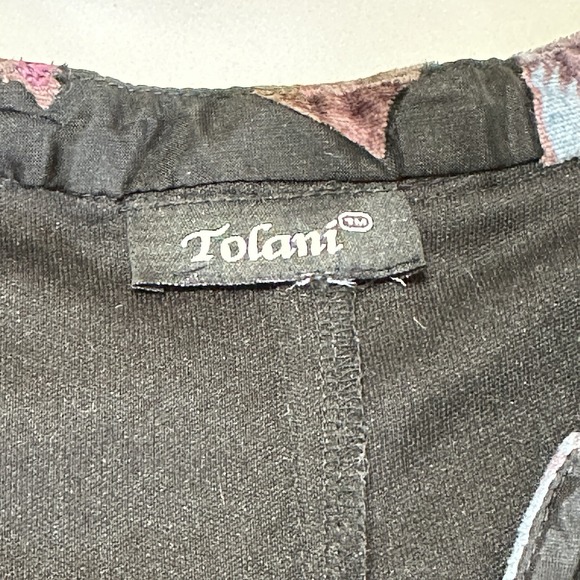 Tolani Melany Velvet Burnout Blouse Womens M* Black Floral Artsy Boho Whimsigoth - Picture 9 of 16
